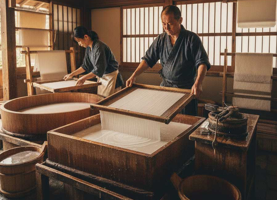 和紙の制作風景2